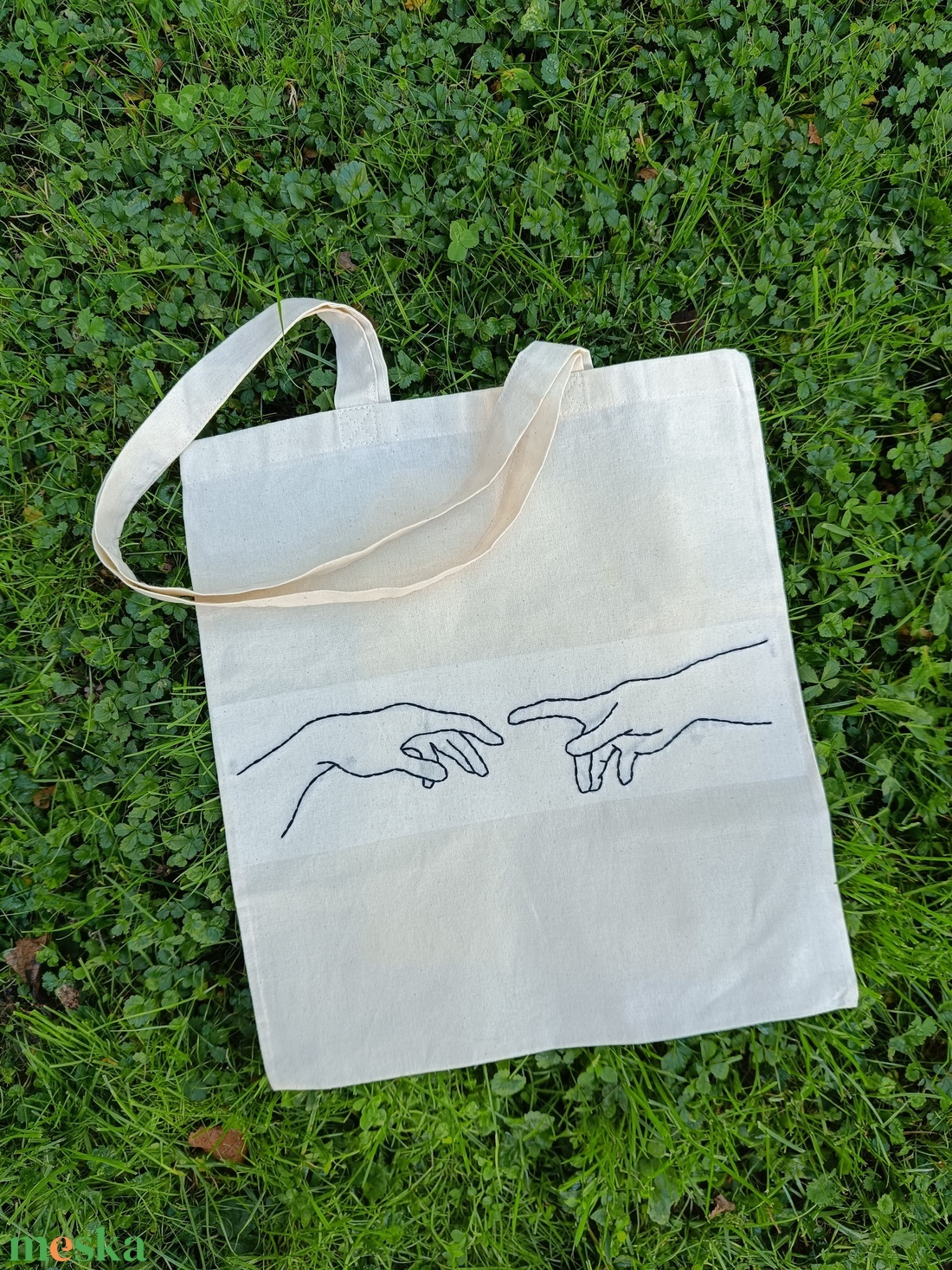 Michelangelo hímzett vászontáska - táska & tok - bevásárlás & shopper táska - shopper, textiltáska, szatyor - Meska.hu