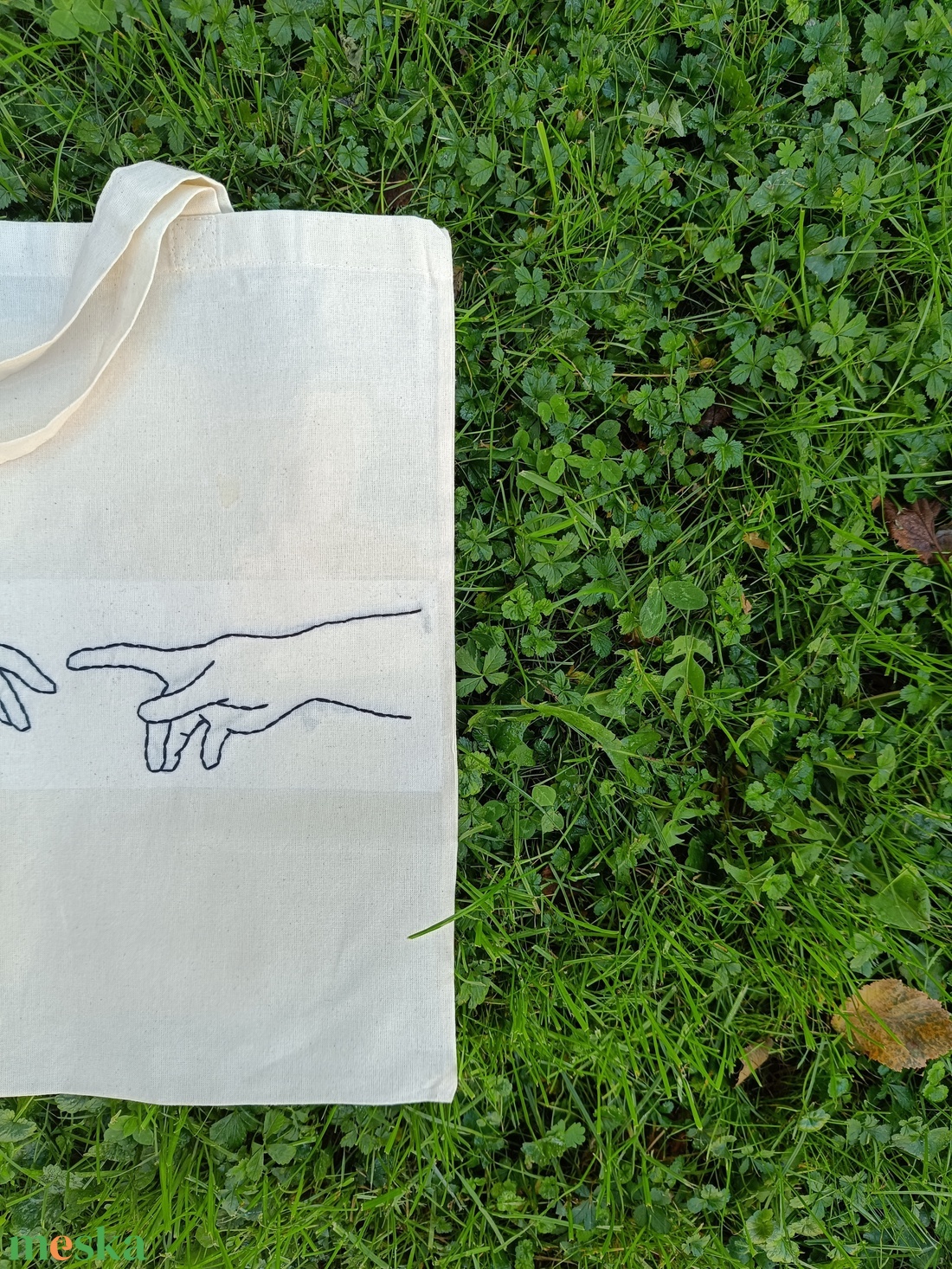 Michelangelo hímzett vászontáska - táska & tok - bevásárlás & shopper táska - shopper, textiltáska, szatyor - Meska.hu