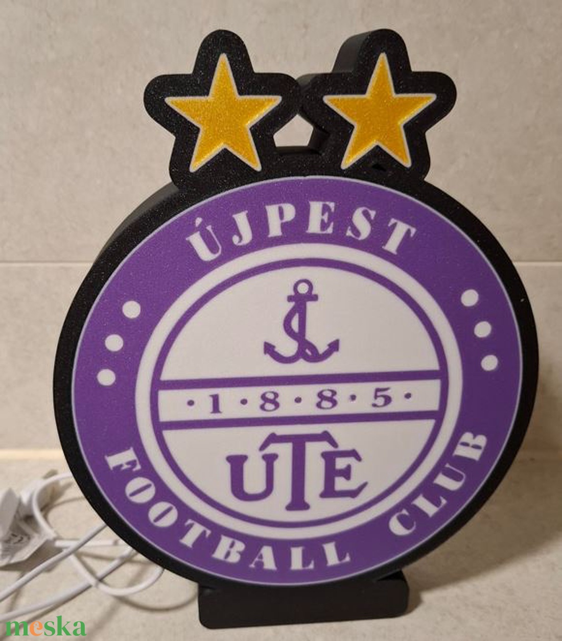 Újpest FC világító dísz - otthon & életmód - lámpa - hangulatlámpa - Meska.hu