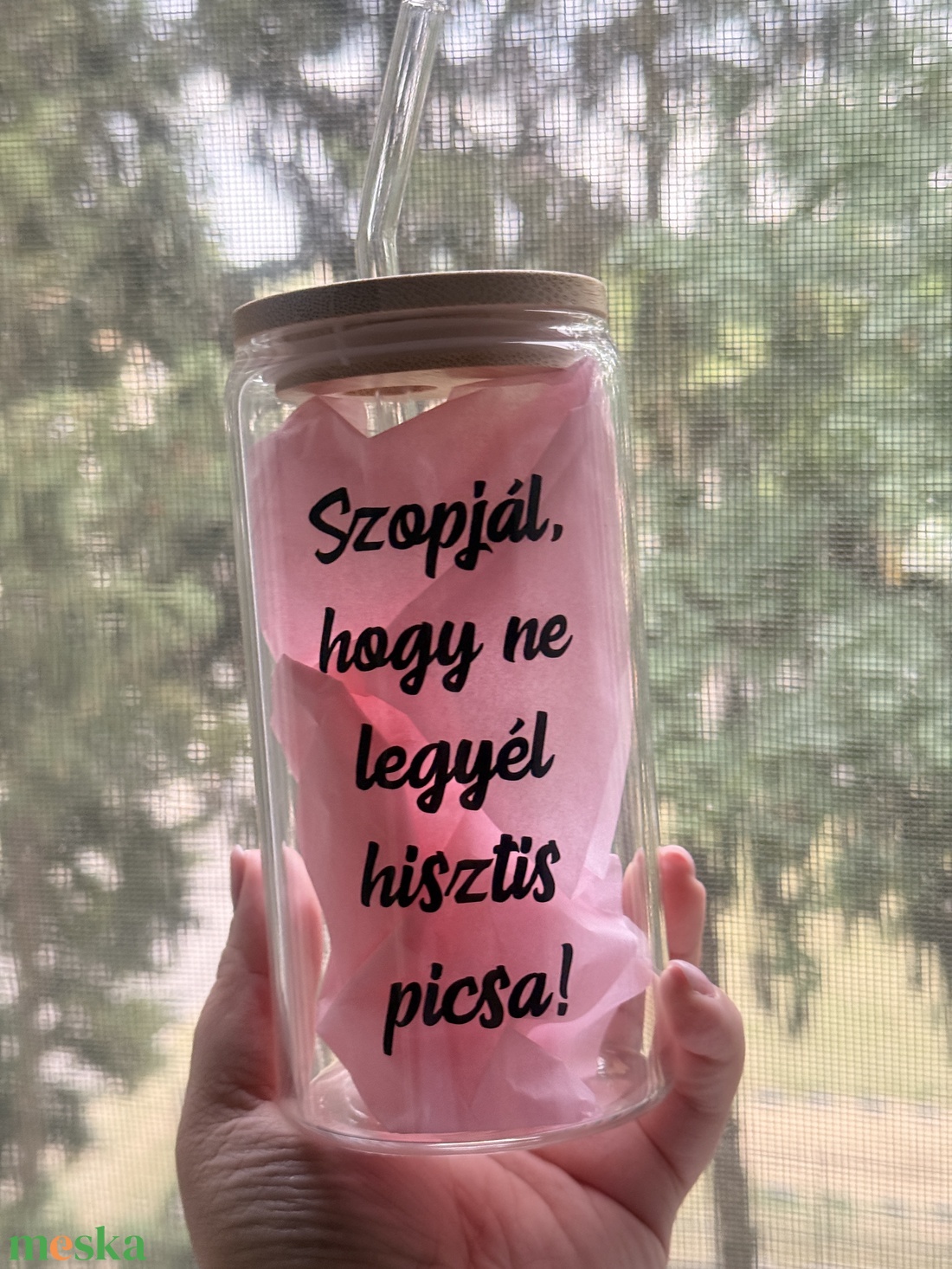 Szívószálas pohár  - otthon & életmód - konyhafelszerelés, tálalás - tálalás - pohár - Meska.hu