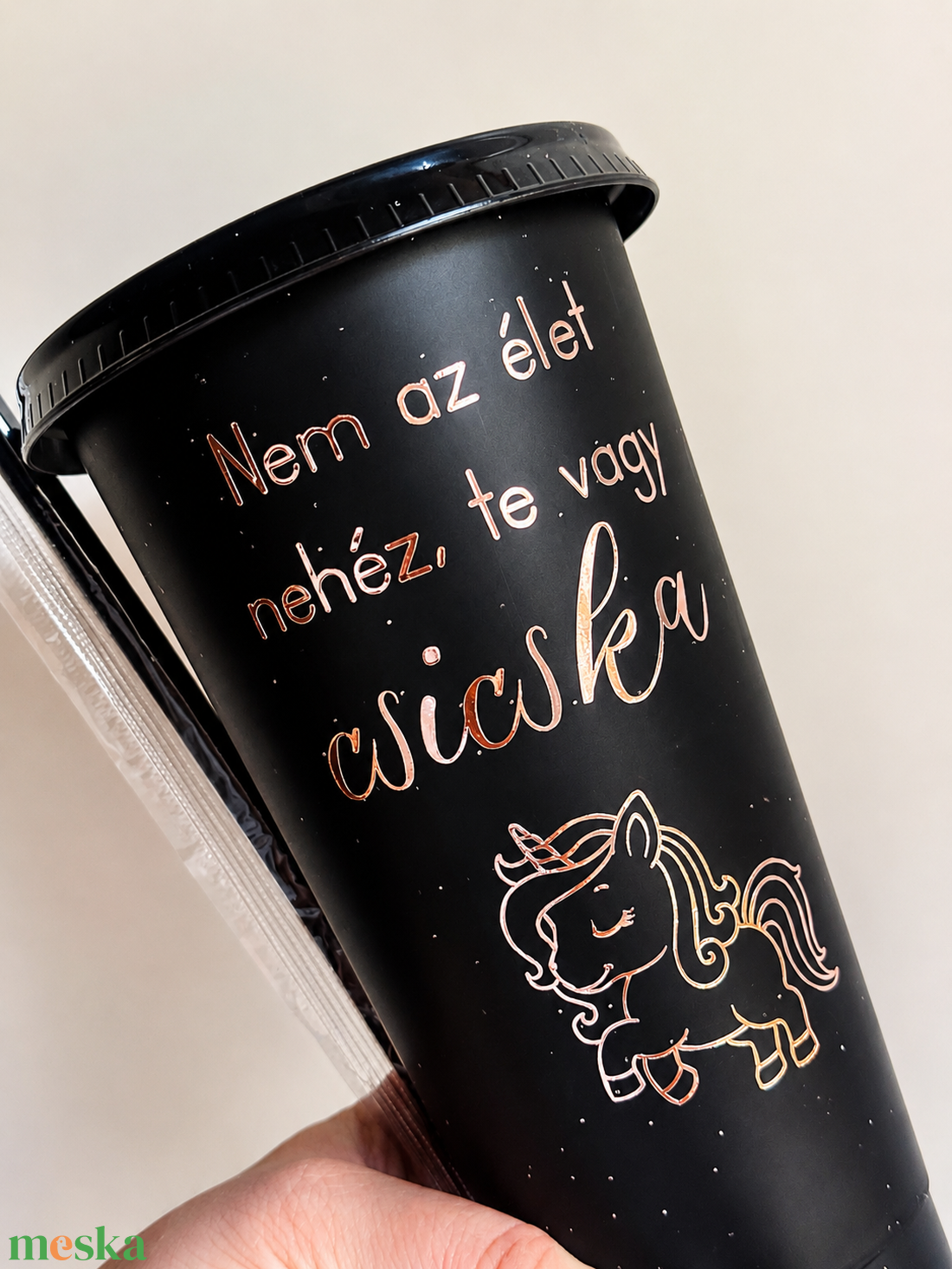 Muanyag szivoszalas pohár  - otthon & életmód - konyhafelszerelés, tálalás - tálalás - pohár - Meska.hu
