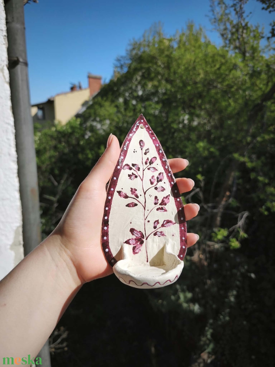 Kézműves fali gyertyatartó - tojásdad - otthon & életmód - gyertya, illat, aroma - gyertyatartó - Meska.hu