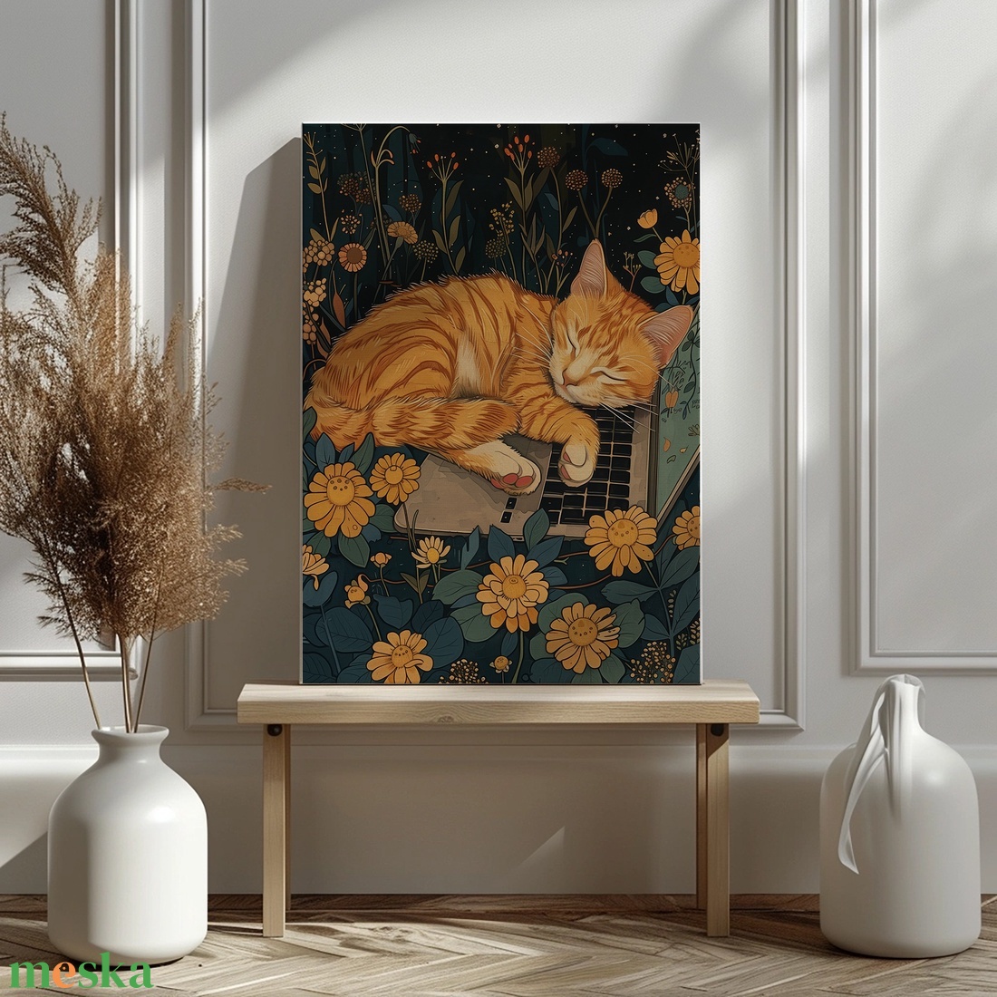 Pihenő macska laptopon art nouveau - digitális festményről készült nyomat - művészet - grafika & illusztráció - művészi nyomat - Meska.hu Pihenő macska laptopon art nouveau - digitális festményről készült nyomat - művészet - grafika & illusztráció - művészi nyomat - Meska.hu