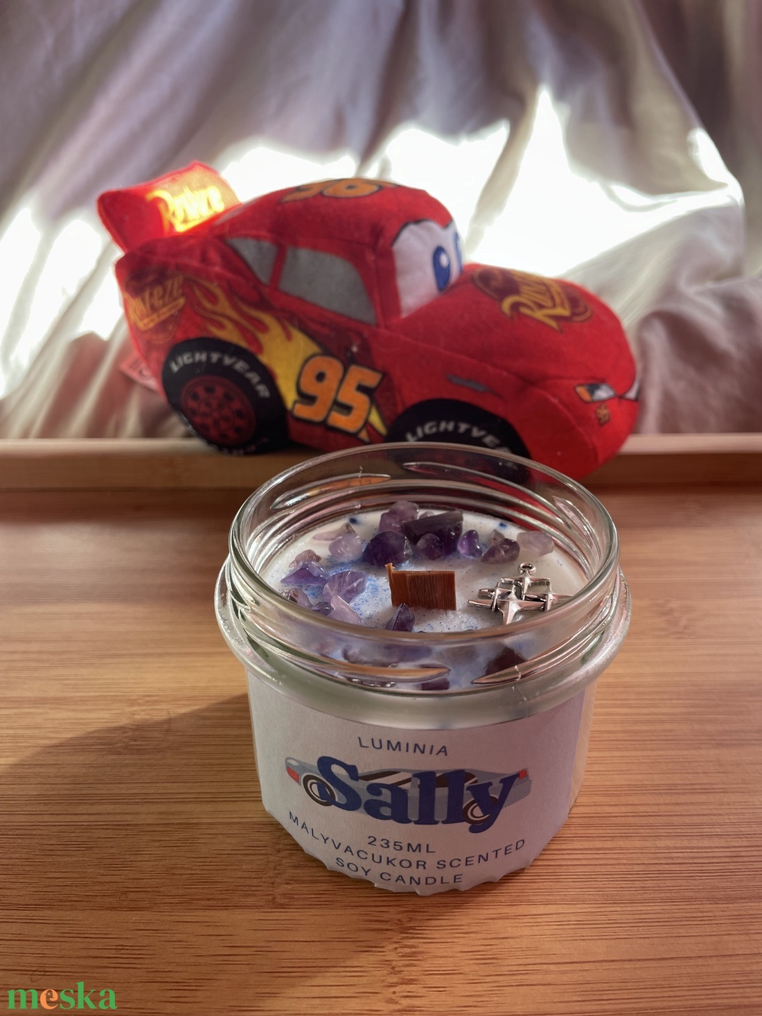 VillámMcQueen és Sally  - karácsony - karácsonyi lakásdekoráció - karácsonyi illatgyertya, mécses - Meska.hu