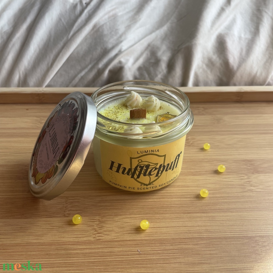 Hufflepuff - karácsony - karácsonyi lakásdekoráció - karácsonyi illatgyertya, mécses - Meska.hu