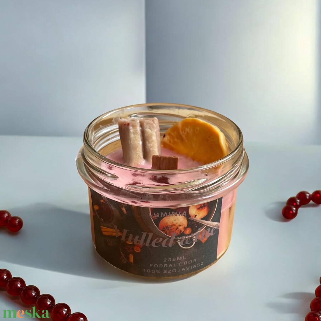 Forralt bor gyertya - karácsony - karácsonyi lakásdekoráció - karácsonyi illatgyertya, mécses - Meska.hu