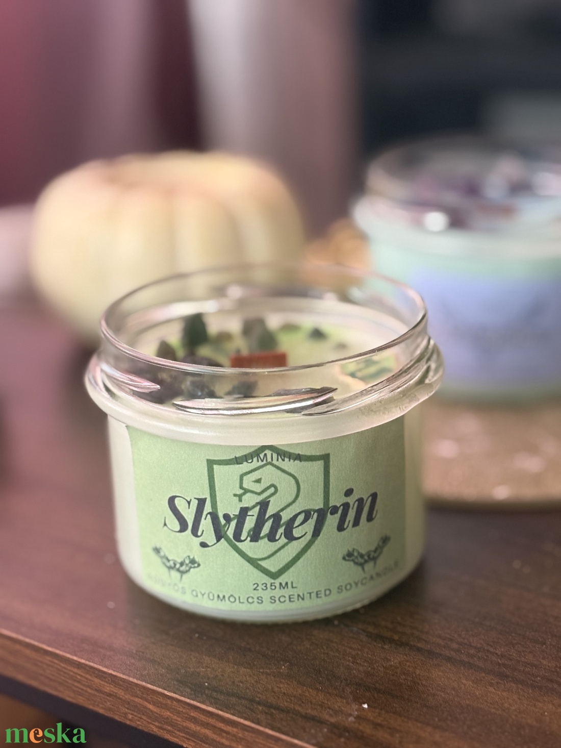 Slytherin gyertya - otthon & életmód - gyertya, illat, aroma - gyertya - Meska.hu