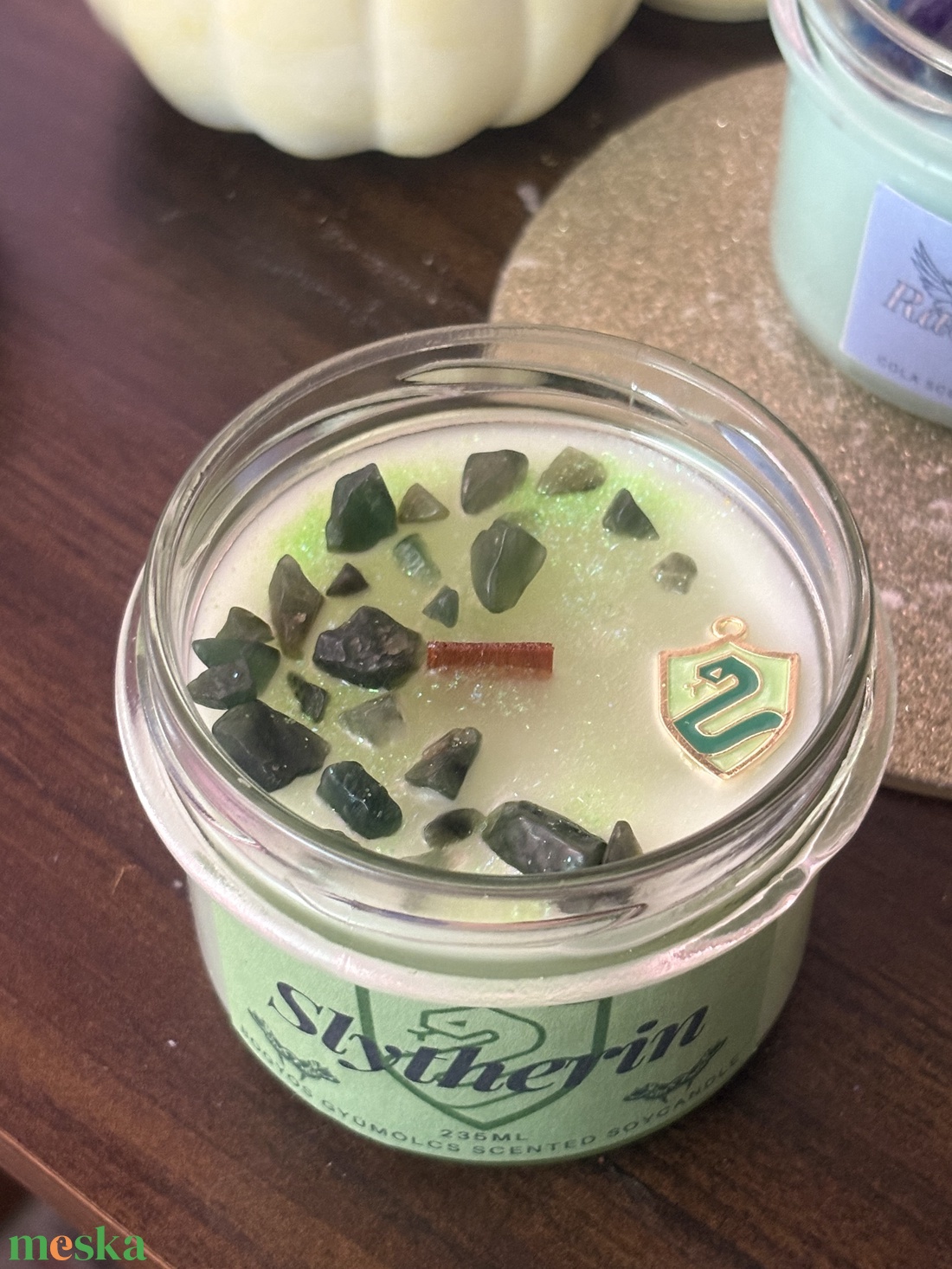 Slytherin gyertya - otthon & életmód - gyertya, illat, aroma - gyertya - Meska.hu