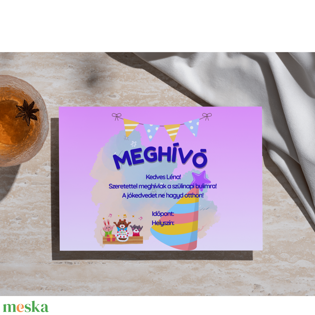Meghívó szülinapi buliba!  - otthon & életmód - papír, írószer - ajándékozás kellékei - meghívó - Meska.hu