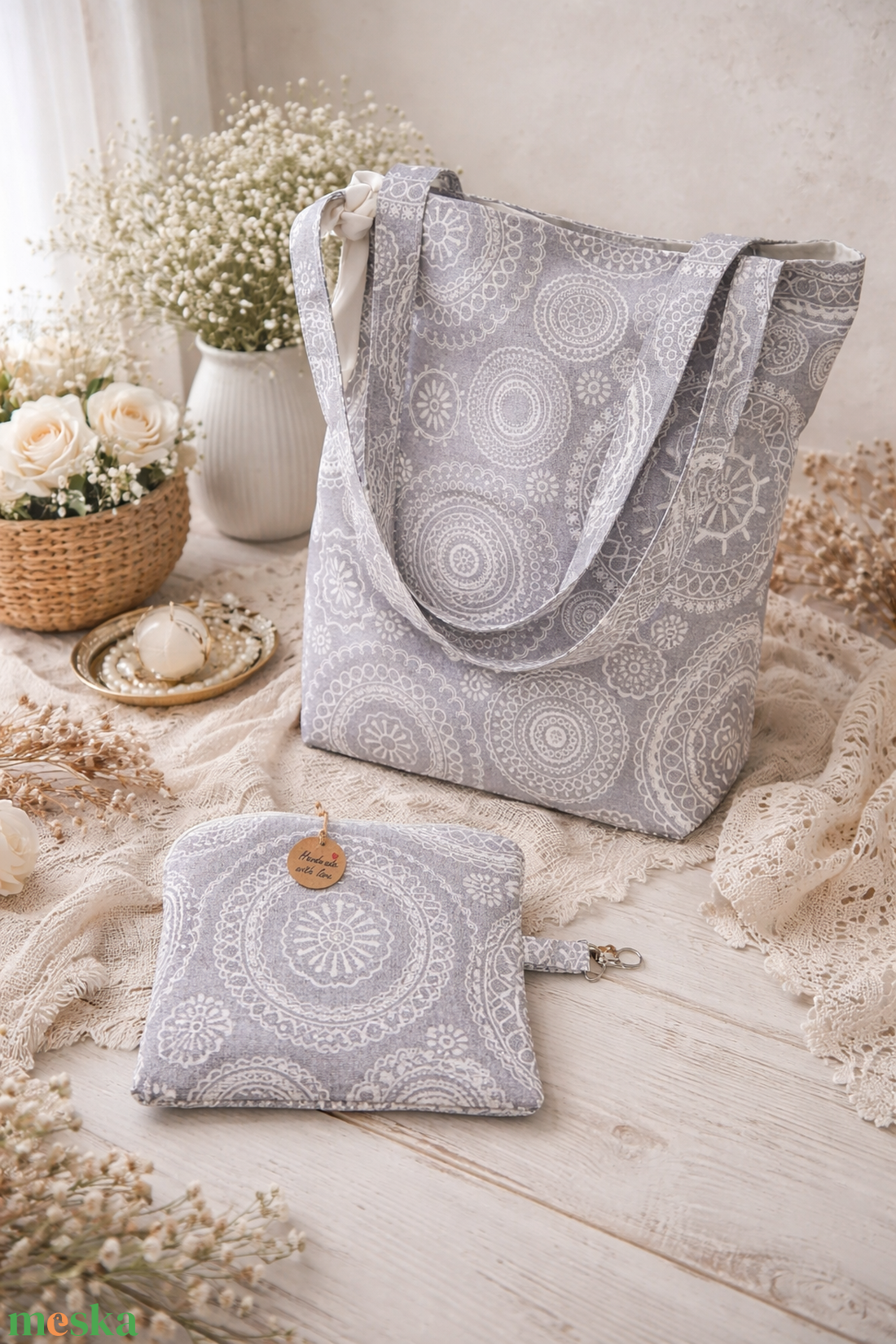 Vászontáska neszeszerrel  - táska & tok - kézitáska & válltáska - tarisznya - Meska.hu