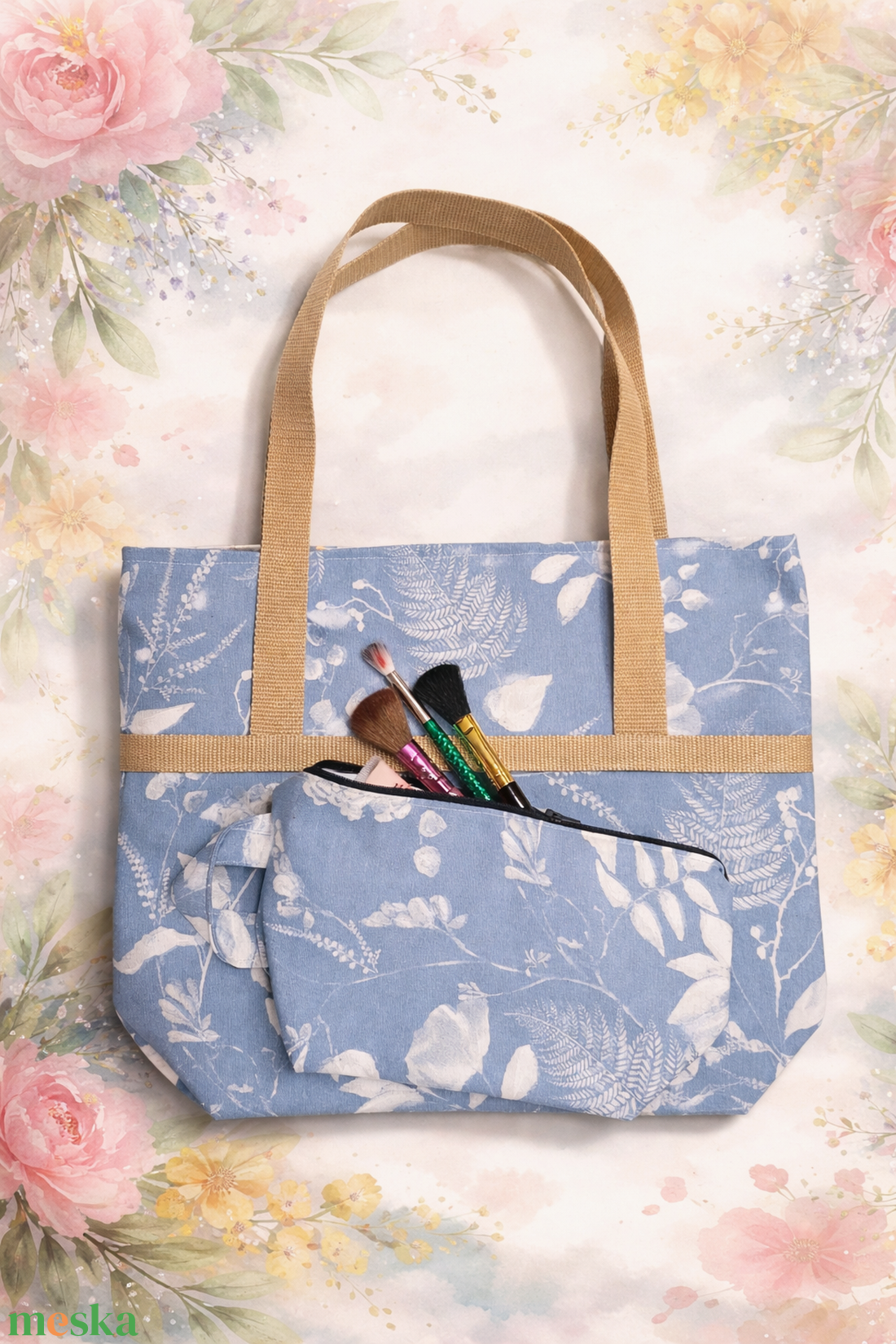 Vászontáska neszeszerrel  - táska & tok - kézitáska & válltáska - tarisznya - Meska.hu