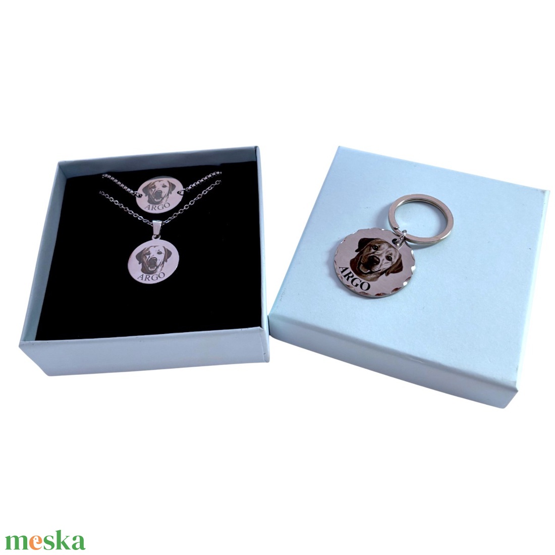 Kutyás ajándékcsomag  Saját képes gravírozott Luna by You kollekció (karkötő + nyaklánc + kulcstartó) - ékszer - ékszerszett - Meska.hu