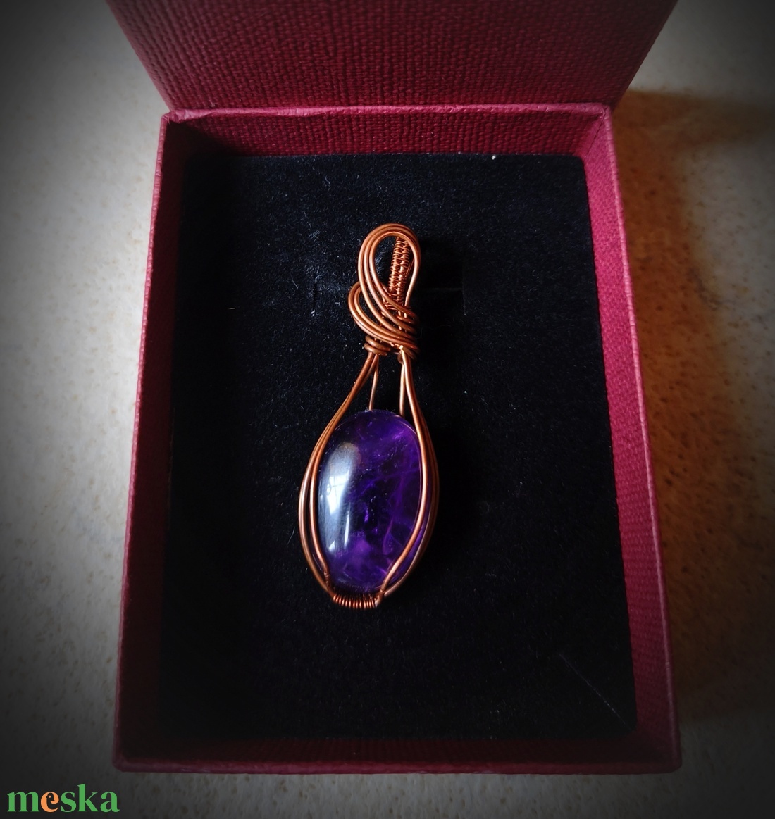 Ametiszt medál - ékszer - nyaklánc - medál - Meska.hu