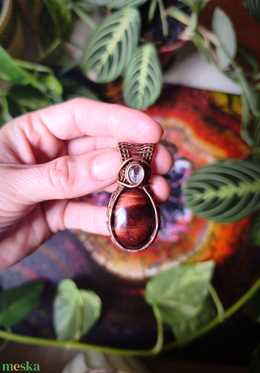 Macskaszem medál - ékszer - nyaklánc - medálos nyaklánc - Meska.hu