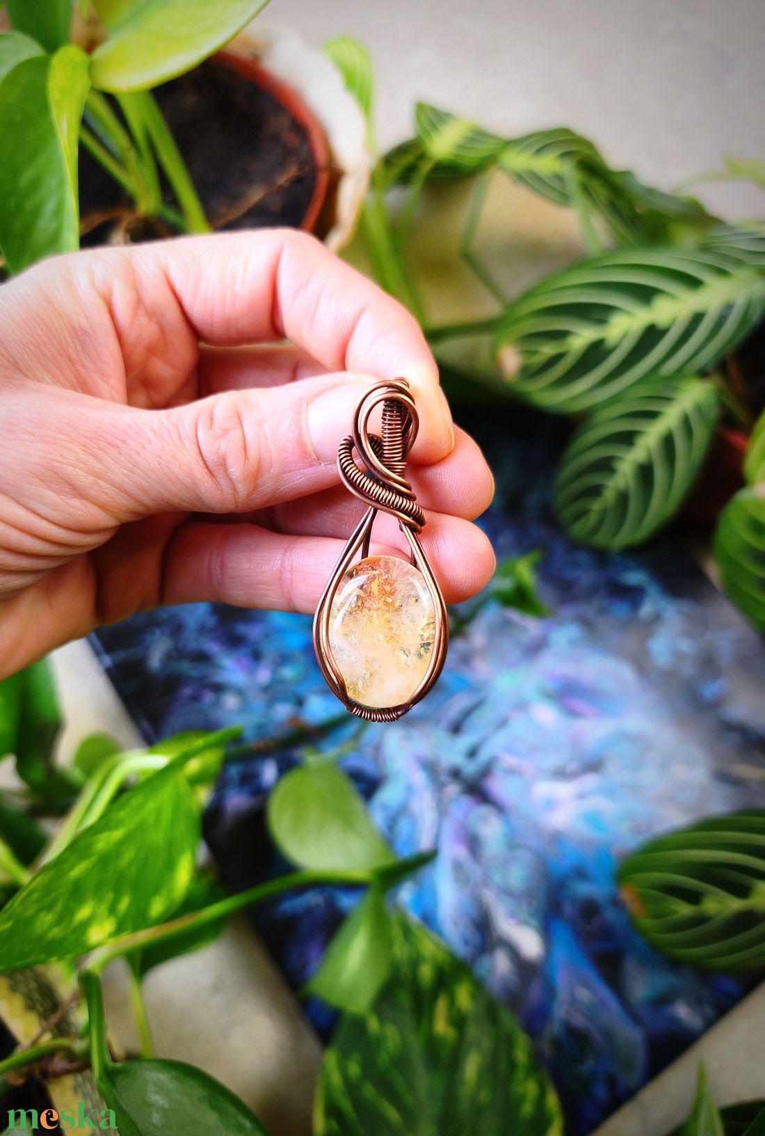 Citrin medál - ékszer - nyaklánc - medálos nyaklánc - Meska.hu