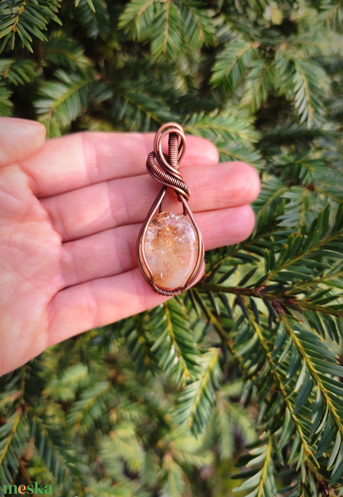 Citrin medál - ékszer - nyaklánc - medálos nyaklánc - Meska.hu