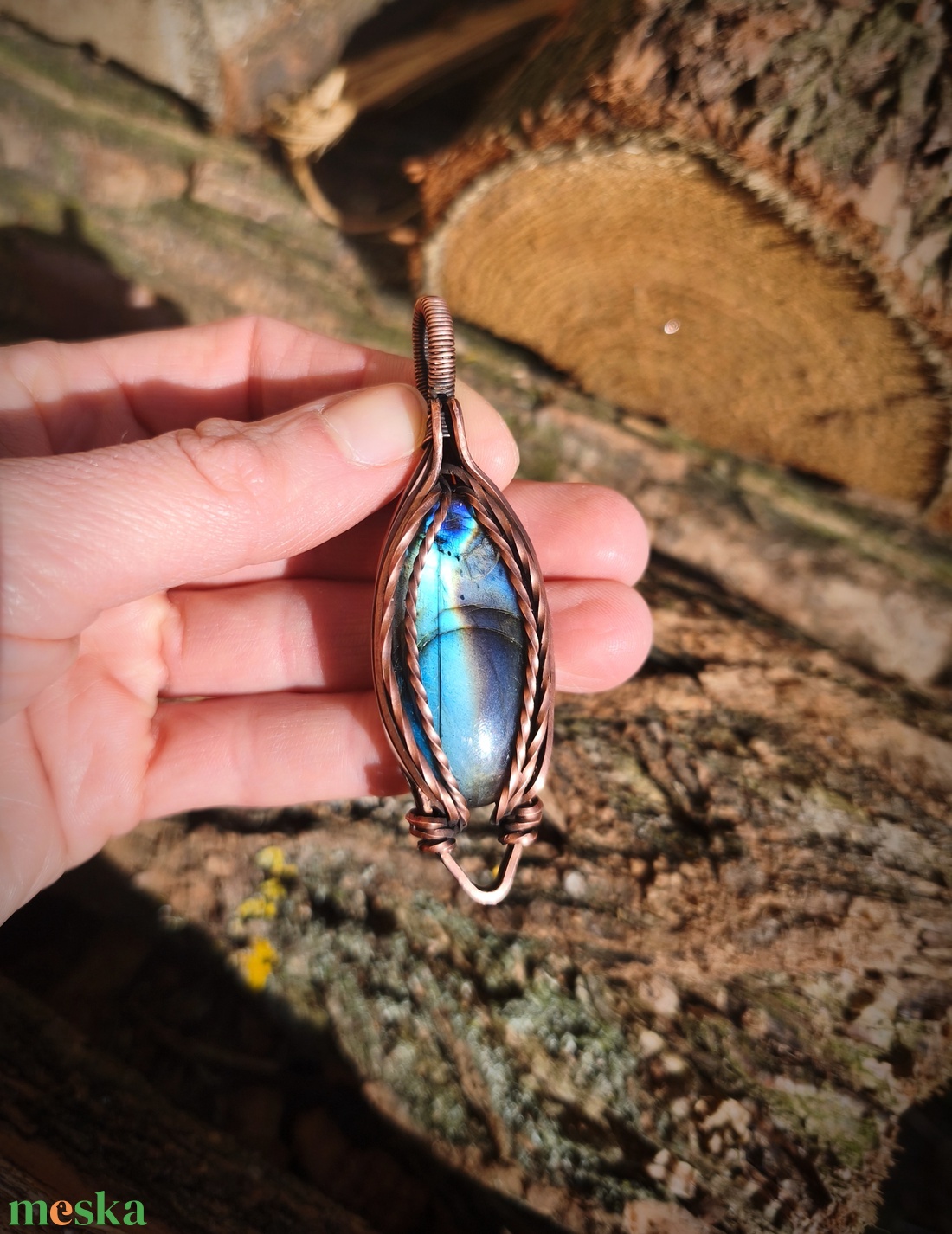 Labradorit medál - ékszer - nyaklánc - medálos nyaklánc - Meska.hu