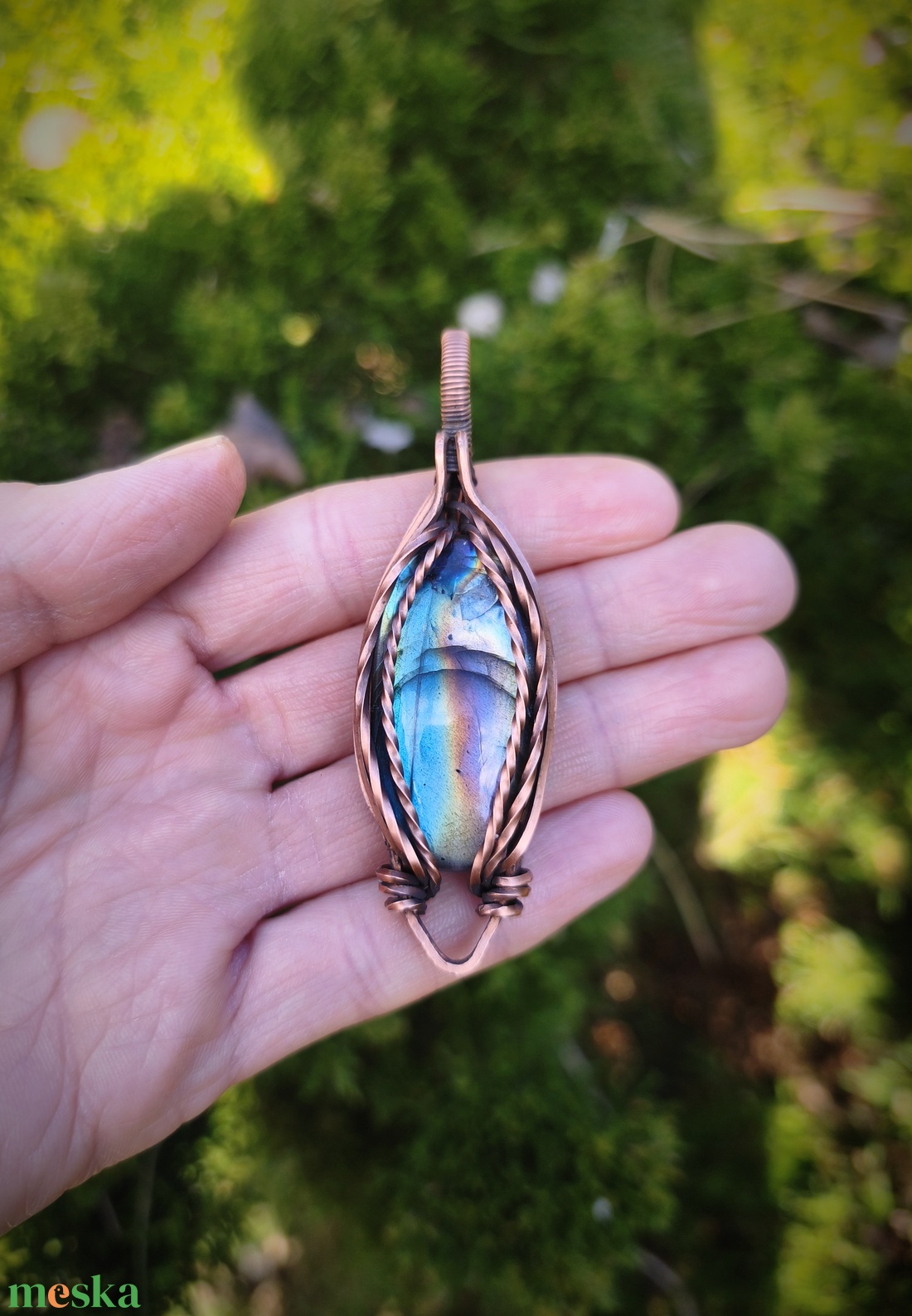 Labradorit medál - ékszer - nyaklánc - medálos nyaklánc - Meska.hu