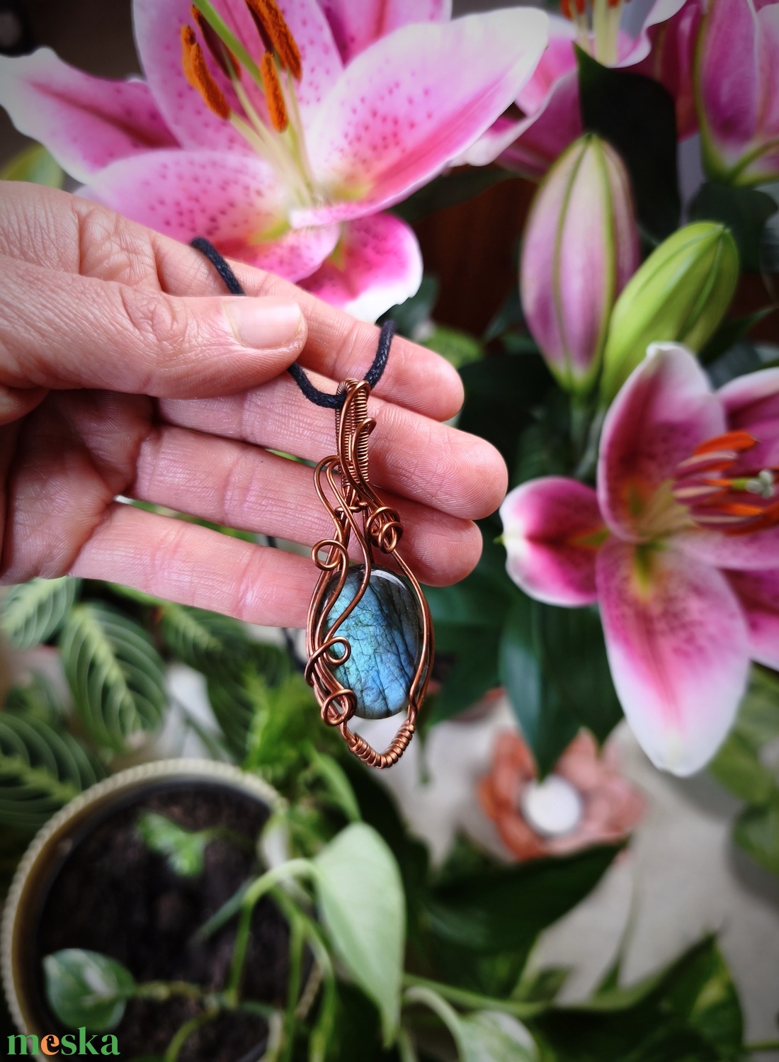 Labradorit medál - ékszer - nyaklánc - medálos nyaklánc - Meska.hu