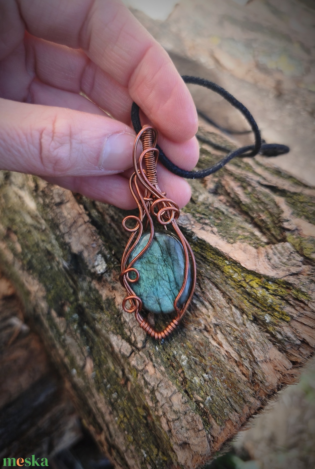 Labradorit medál - ékszer - nyaklánc - medálos nyaklánc - Meska.hu