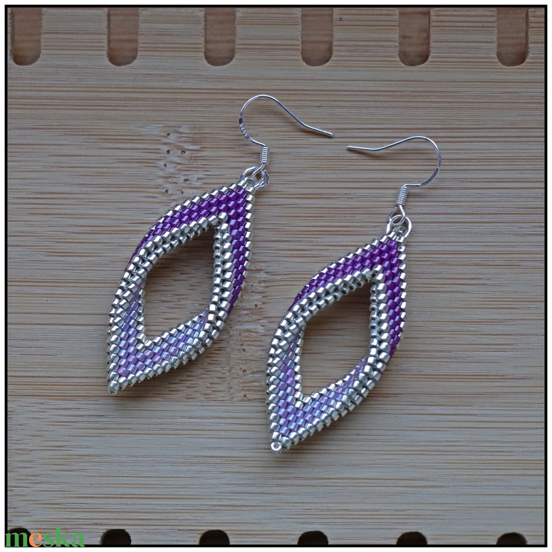 Purple leaf fülbevaló - ékszer - fülbevaló - lógó fülbevaló - Meska.hu