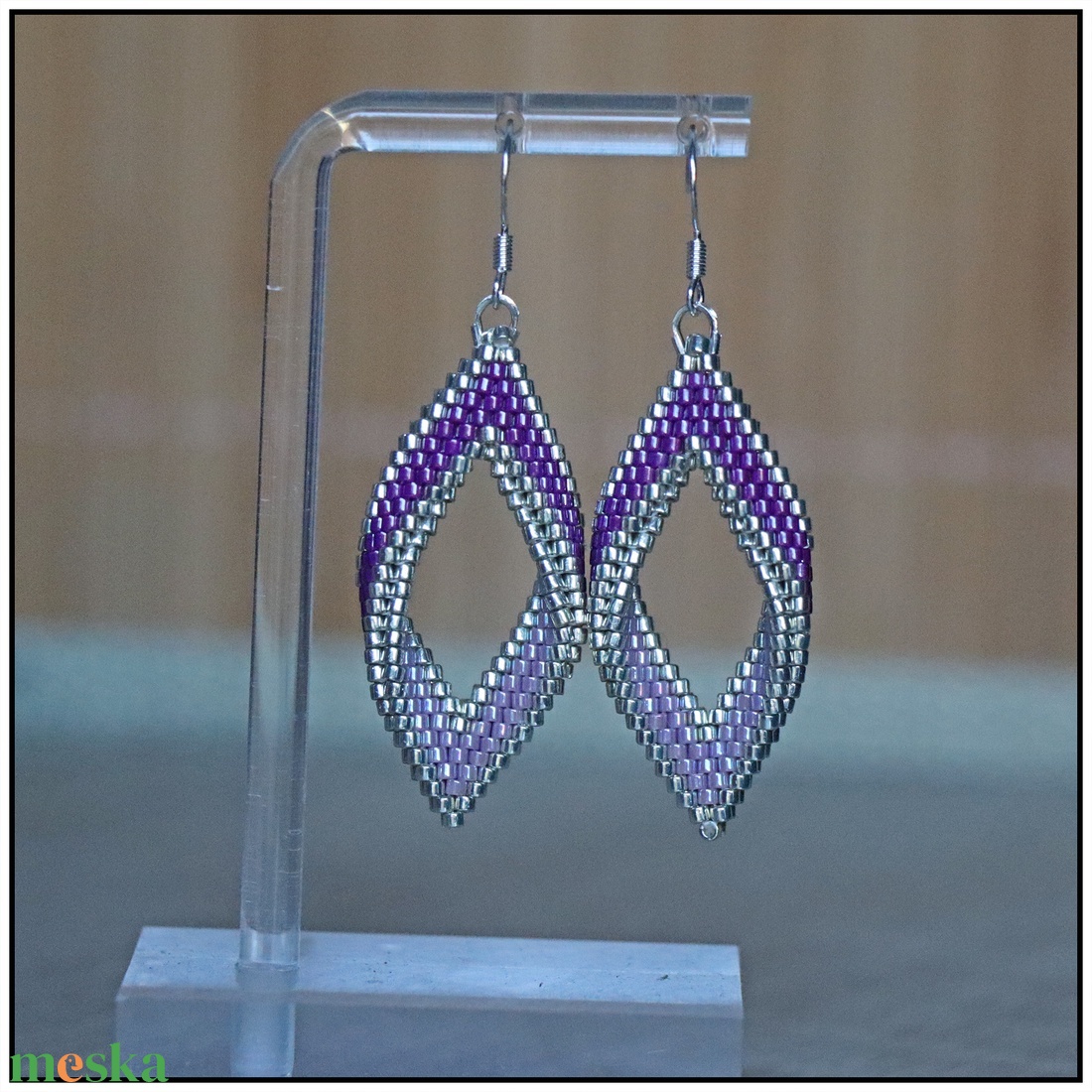 Purple leaf fülbevaló - ékszer - fülbevaló - lógó fülbevaló - Meska.hu