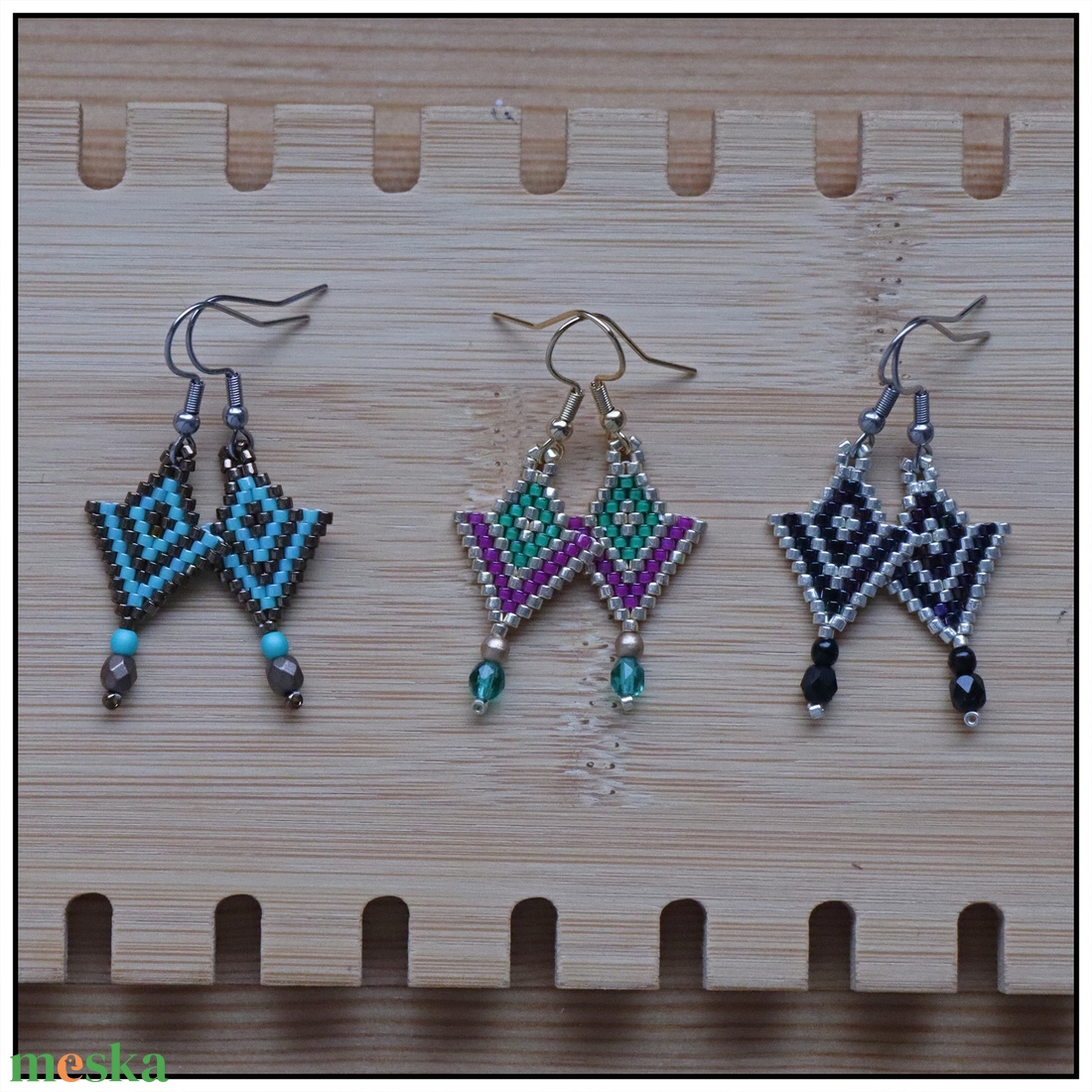 Írisz fülbevaló - ékszer - fülbevaló - lógó fülbevaló - Meska.hu