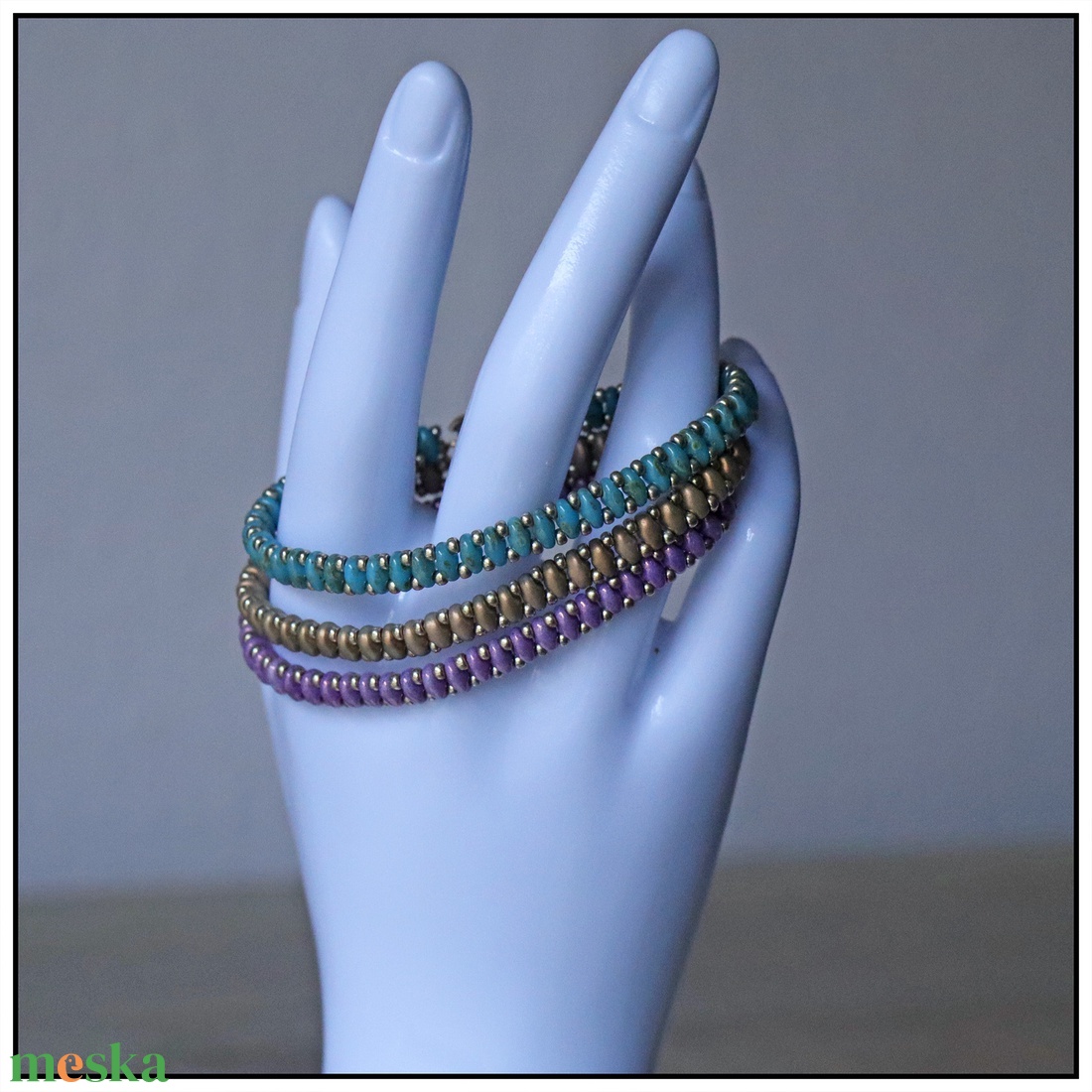 Szivárvány karkötő - ékszer - karkötő - gyöngyös karkötő - Meska.hu