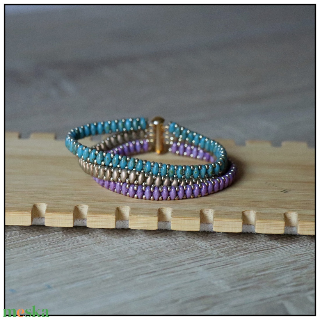 Szivárvány karkötő - ékszer - karkötő - gyöngyös karkötő - Meska.hu