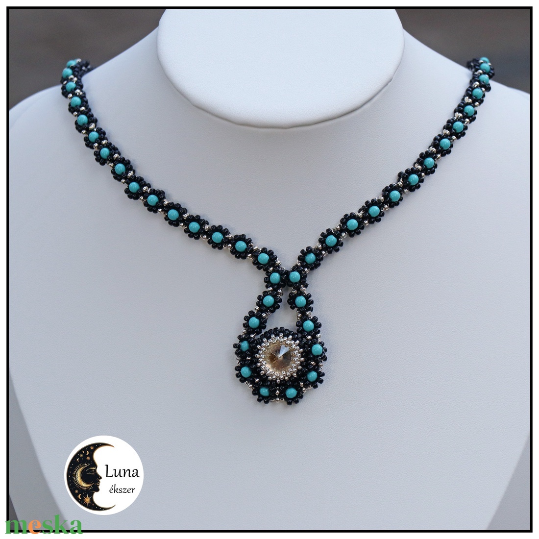 Afrodita-black nyaklánc - ékszer - nyaklánc - medál nélküli nyaklánc - Meska.hu