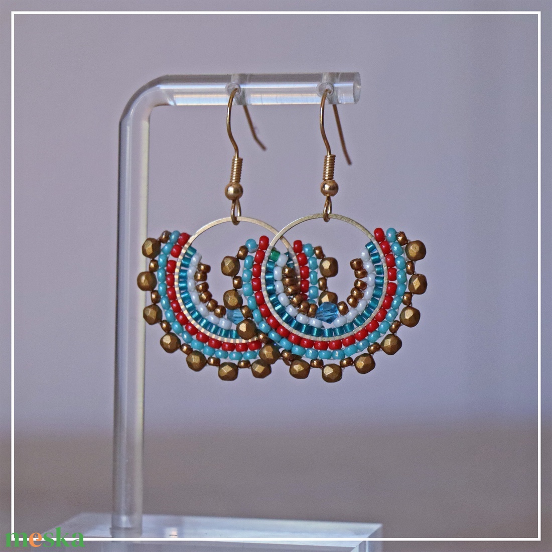 Boho fülbevaló - ékszer - fülbevaló - lógó fülbevaló - Meska.hu