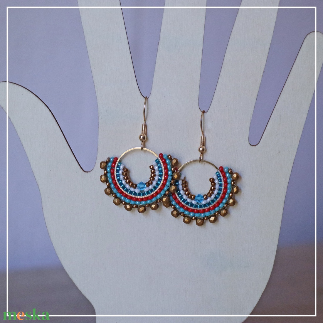 Boho fülbevaló - ékszer - fülbevaló - lógó fülbevaló - Meska.hu