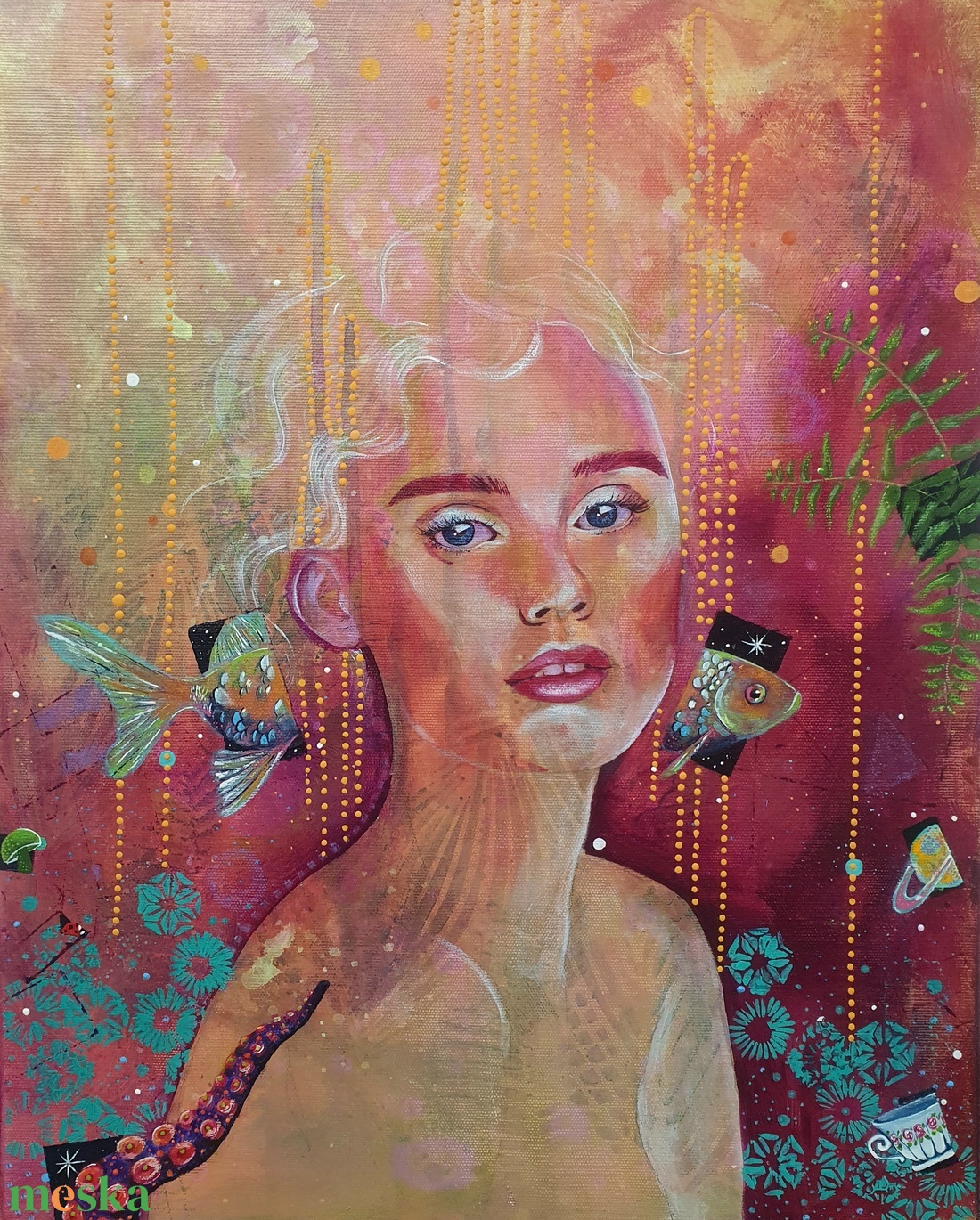 A felszín alatt - művészet - festmény - festmény vegyes technika - Meska.hu