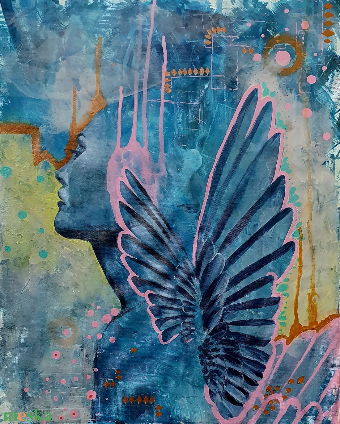 Szárnyak - művészet - festmény - festmény vegyes technika - Meska.hu