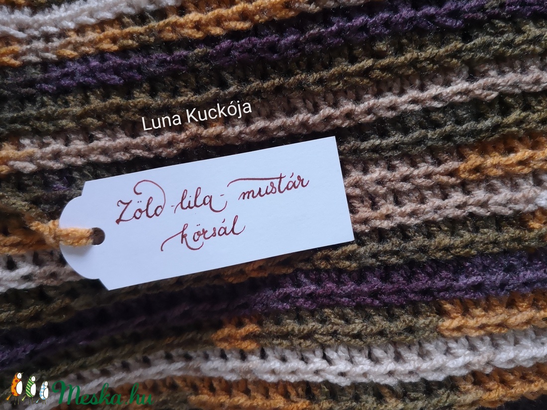 Zöld-lila-mustár körsál - ruha & divat - sál, sapka, kendő - sál - Meska.hu Zöld-lila-mustár körsál - ruha & divat - sál, sapka, kendő - sál - Meska.hu