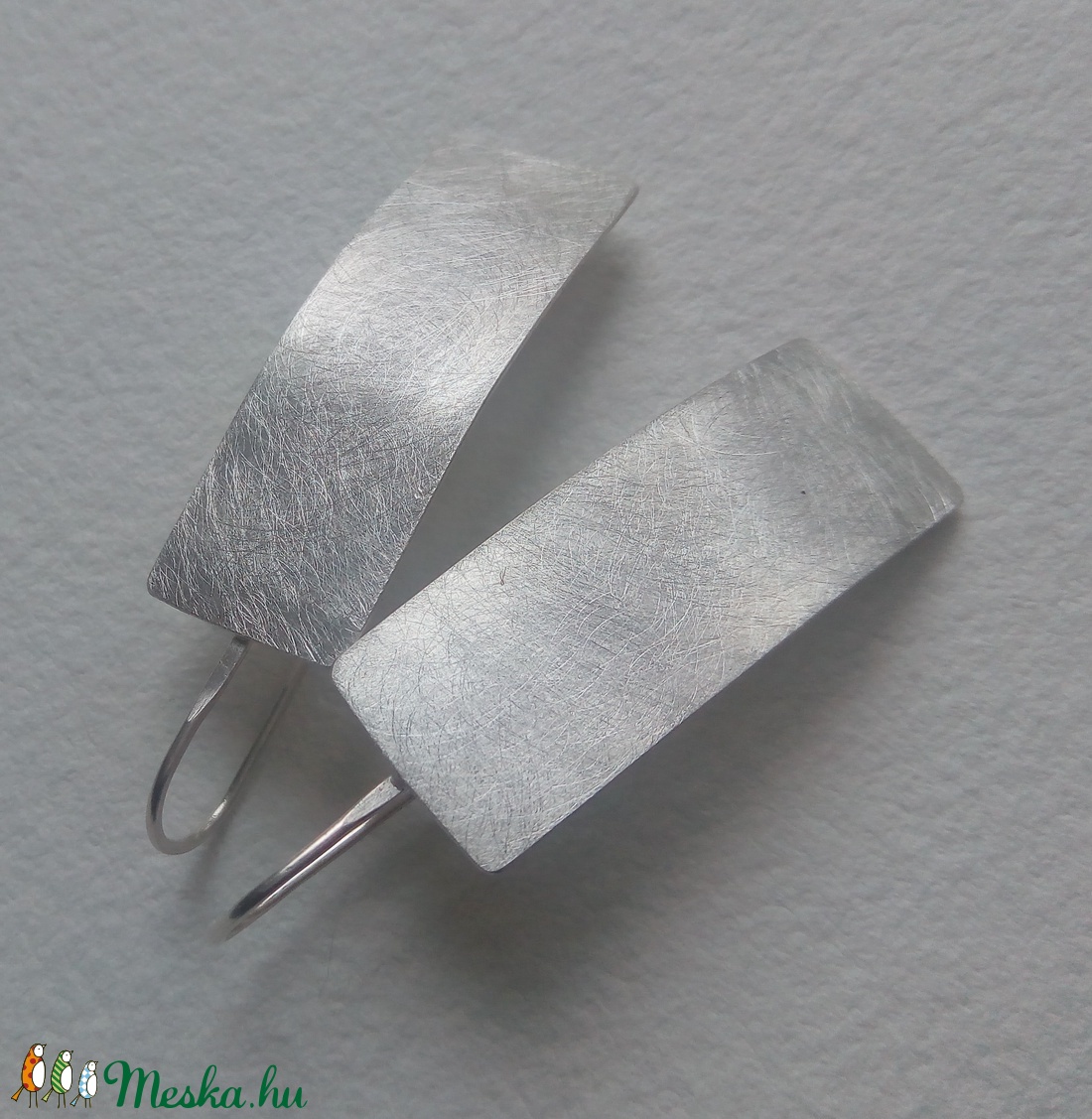 Minimalista ezüst fülbevaló - ékszer - fülbevaló - lógó fülbevaló - Meska.hu