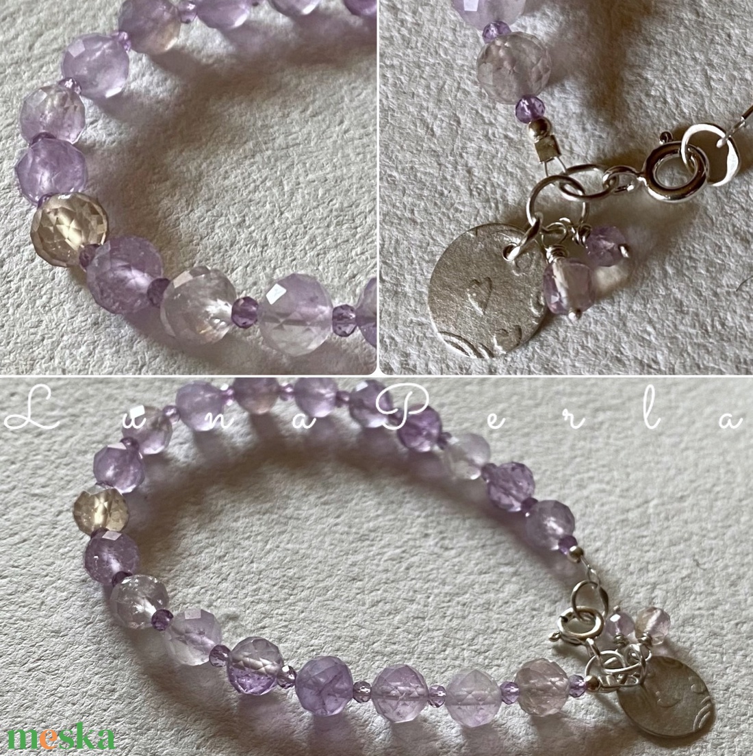 Ametrin karkötő - ékszer - karkötő - gyöngyös karkötő - Meska.hu