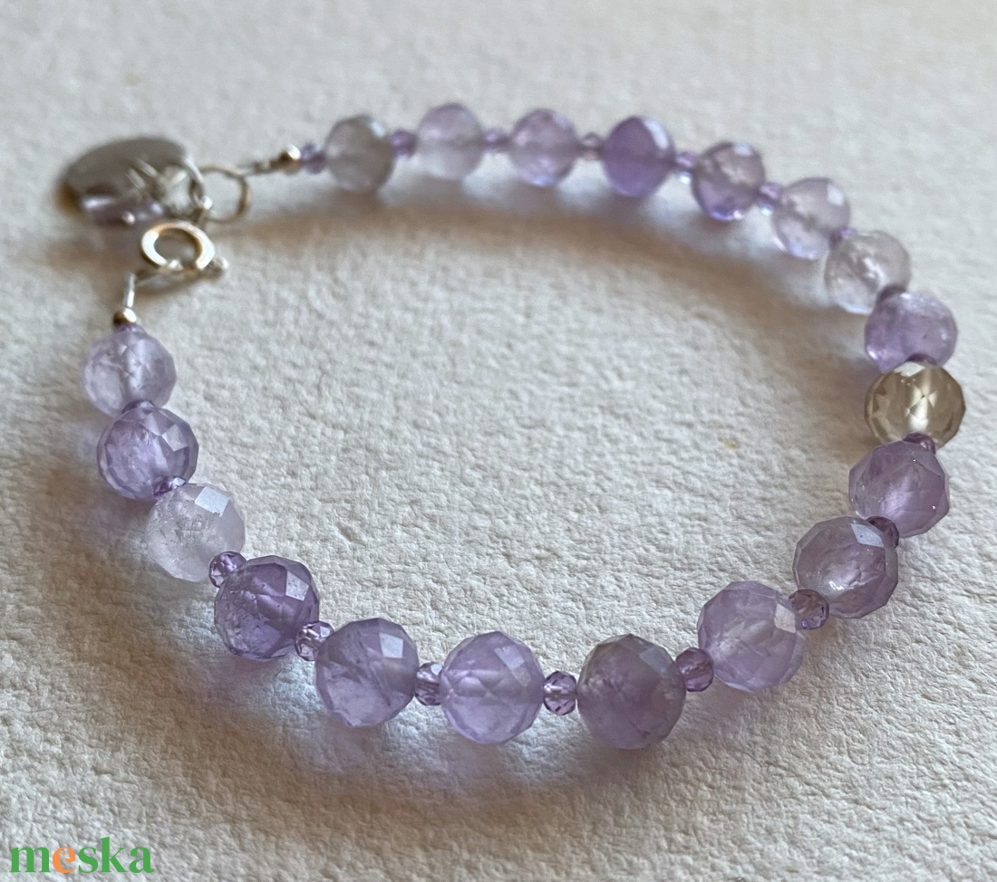 Ametrin karkötő - ékszer - karkötő - gyöngyös karkötő - Meska.hu