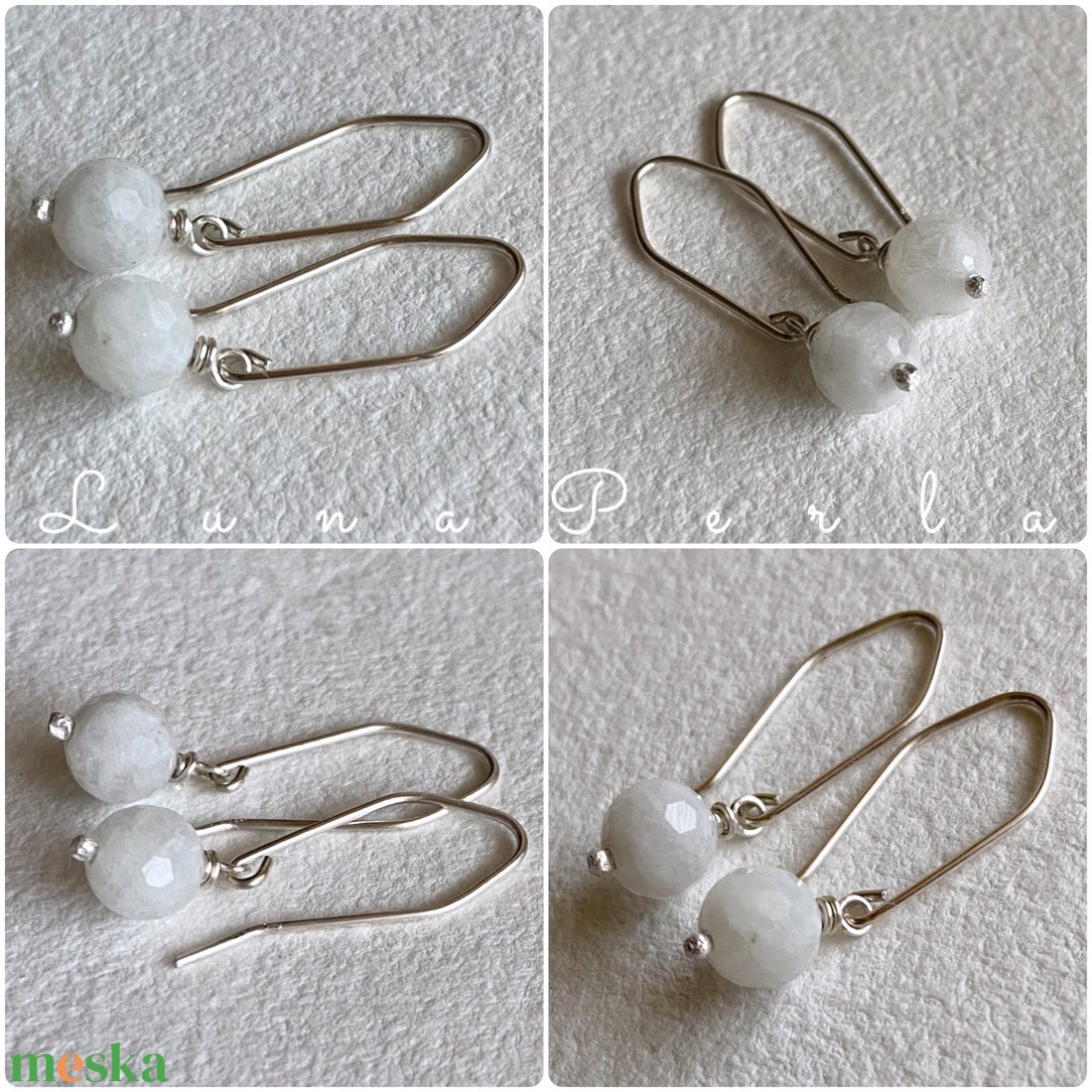 Holdkő ezüst fülbevaló - ékszer - fülbevaló - lógó fülbevaló - Meska.hu Holdkő ezüst fülbevaló - ékszer - fülbevaló - lógó fülbevaló - Meska.hu