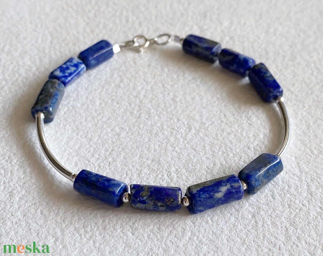 Lápisz lazuli ezüst karkötő - ékszer - karkötő - gyöngyös karkötő - Meska.hu Lápisz lazuli ezüst karkötő - ékszer - karkötő - gyöngyös karkötő - Meska.hu