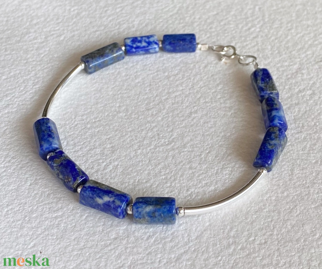 Lápisz lazuli ezüst karkötő - ékszer - karkötő - gyöngyös karkötő - Meska.hu Lápisz lazuli ezüst karkötő - ékszer - karkötő - gyöngyös karkötő - Meska.hu
