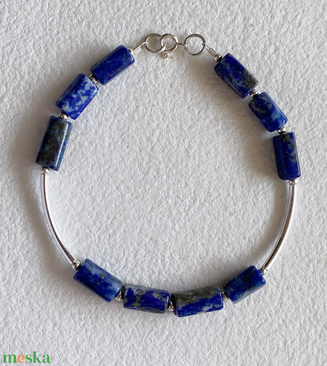 Lápisz lazuli ezüst karkötő - ékszer - karkötő - gyöngyös karkötő - Meska.hu Lápisz lazuli ezüst karkötő - ékszer - karkötő - gyöngyös karkötő - Meska.hu