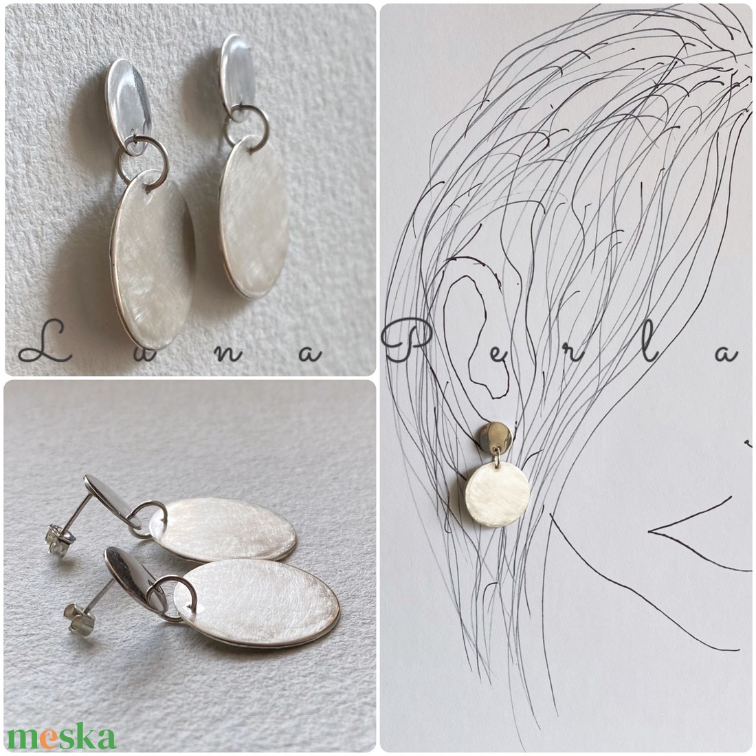 Ezüst fülbevaló - ékszer - fülbevaló - lógó fülbevaló - Meska.hu