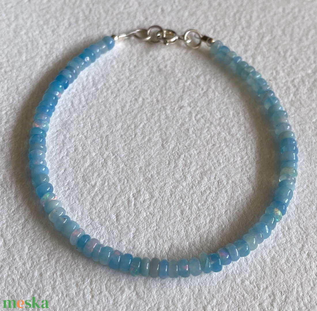 Kék opál karkötő - ékszer - karkötő - gyöngyös karkötő - Meska.hu