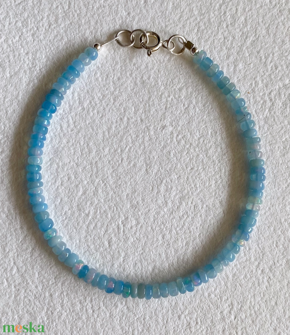 Kék opál karkötő - ékszer - karkötő - gyöngyös karkötő - Meska.hu