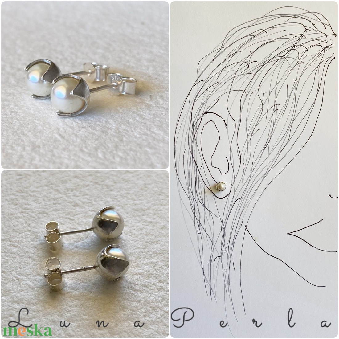 Swarovski - ezüst bedugós fülbevaló  - ékszer - fülbevaló - pötty fülbevaló - Meska.hu