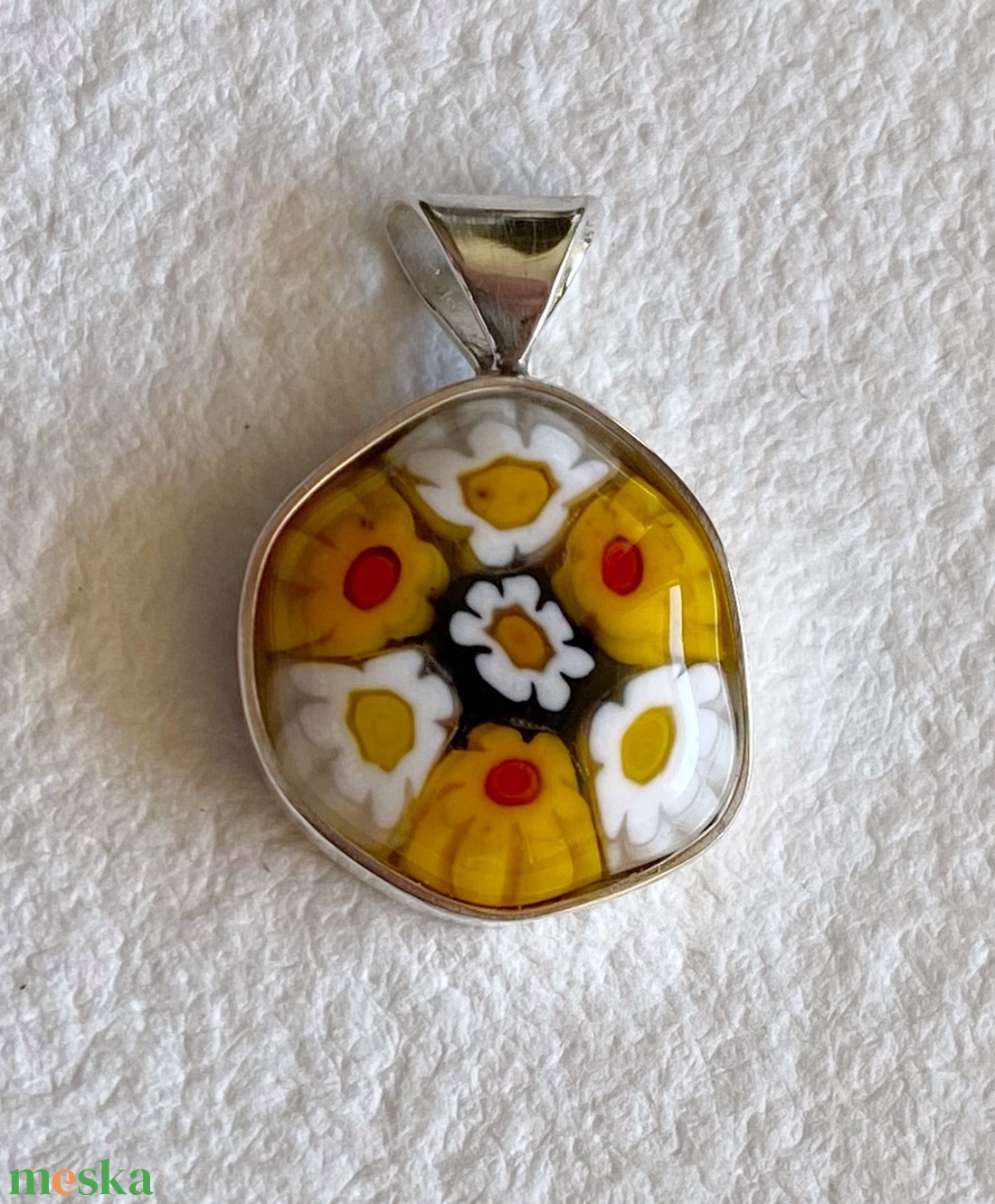 Millefiori ezüst medál - ékszer - nyaklánc - medál - Meska.hu Millefiori ezüst medál - ékszer - nyaklánc - medál - Meska.hu