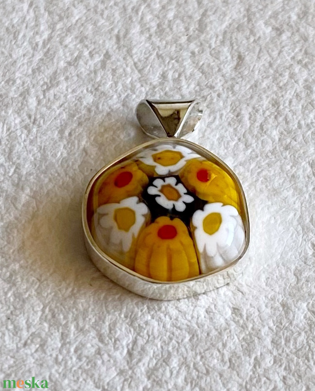 Millefiori ezüst medál - ékszer - nyaklánc - medál - Meska.hu Millefiori ezüst medál - ékszer - nyaklánc - medál - Meska.hu