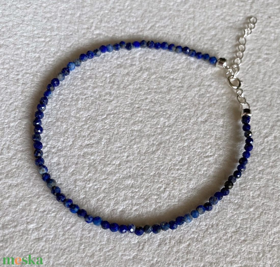 Lápisz lazuli karkötő - ékszer - karkötő - karkötő medállal - Meska.hu