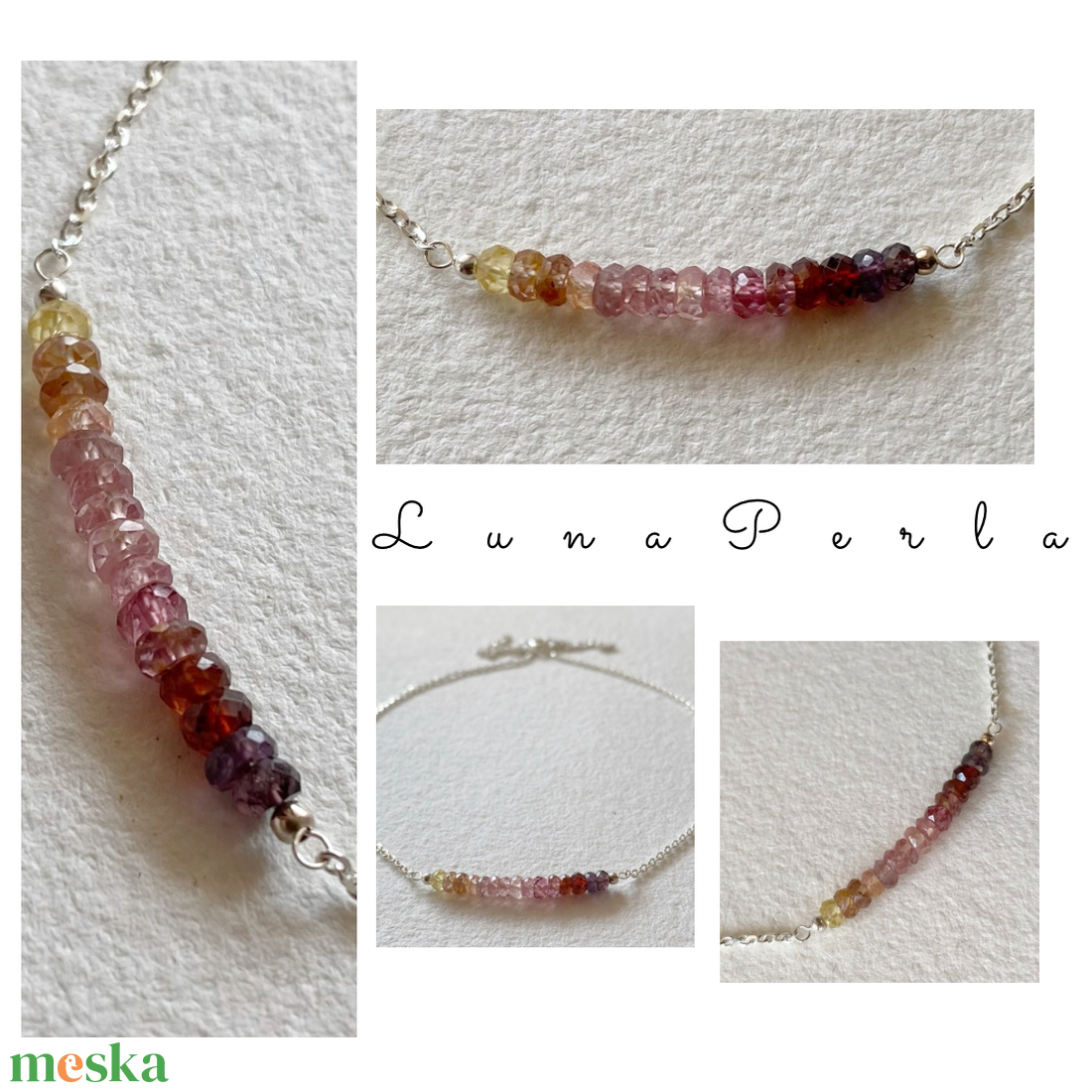 Spinell ezüst nyaklánc - ékszer - nyaklánc - medálos nyaklánc - Meska.hu